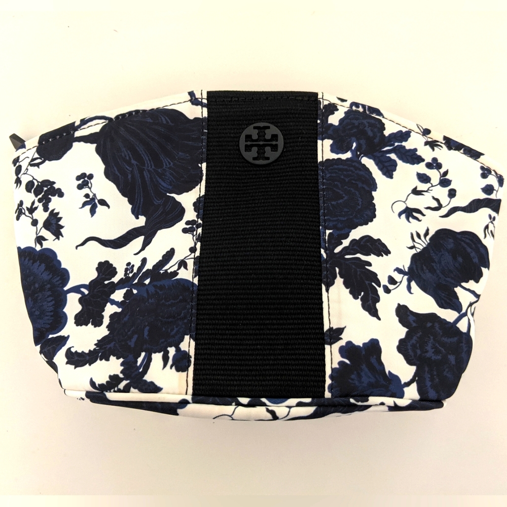 New?! Tory Burch Makeup Cosmetic Bag Floral Print Beautiful & Immaculate!!